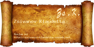 Zsivanov Klaudetta névjegykártya